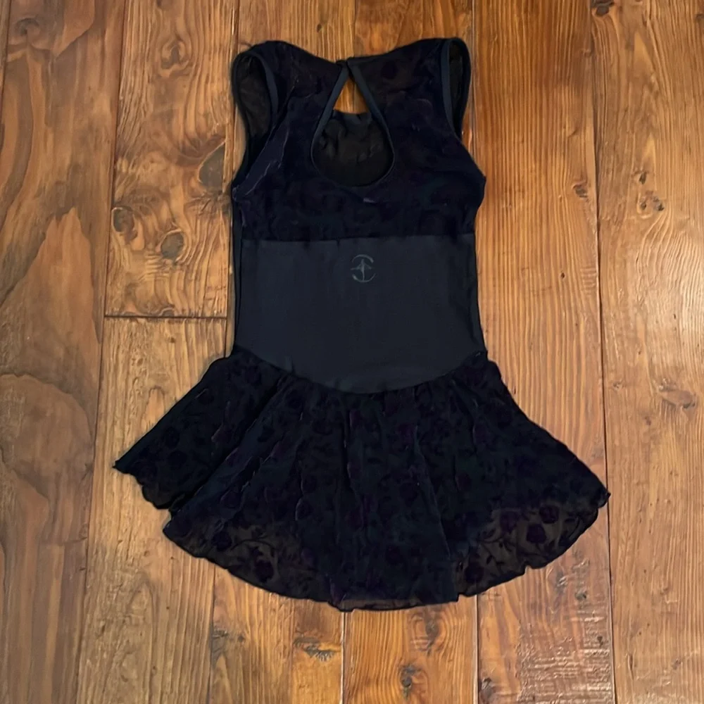 Girls Black Dance Dress with Sheer Yoke - Brand Not Visible